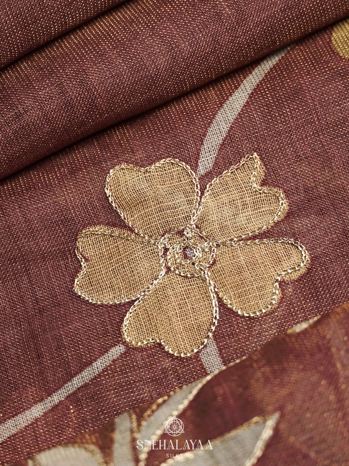 Brown Linen Saree