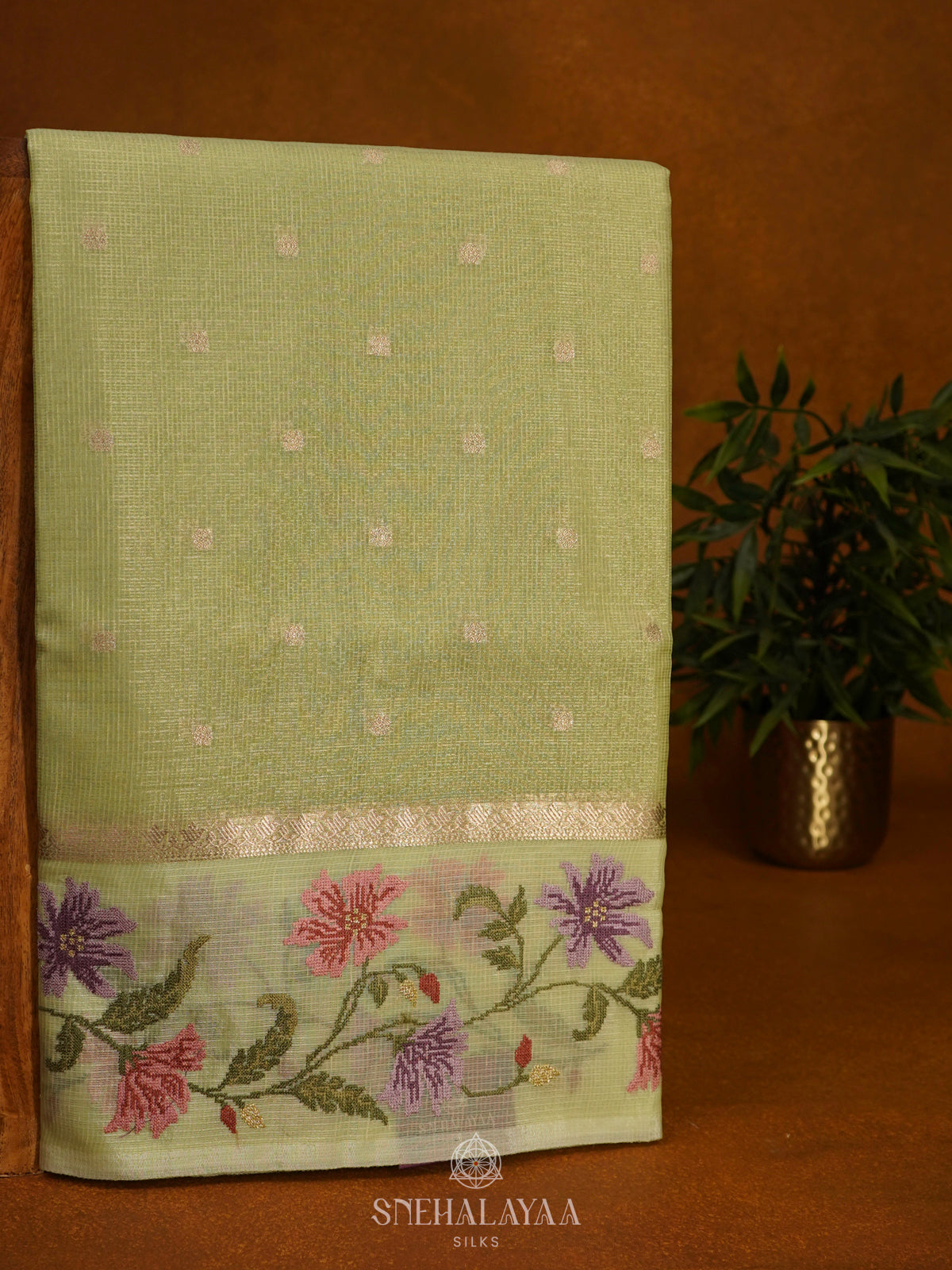 Pale Green Kota Saree