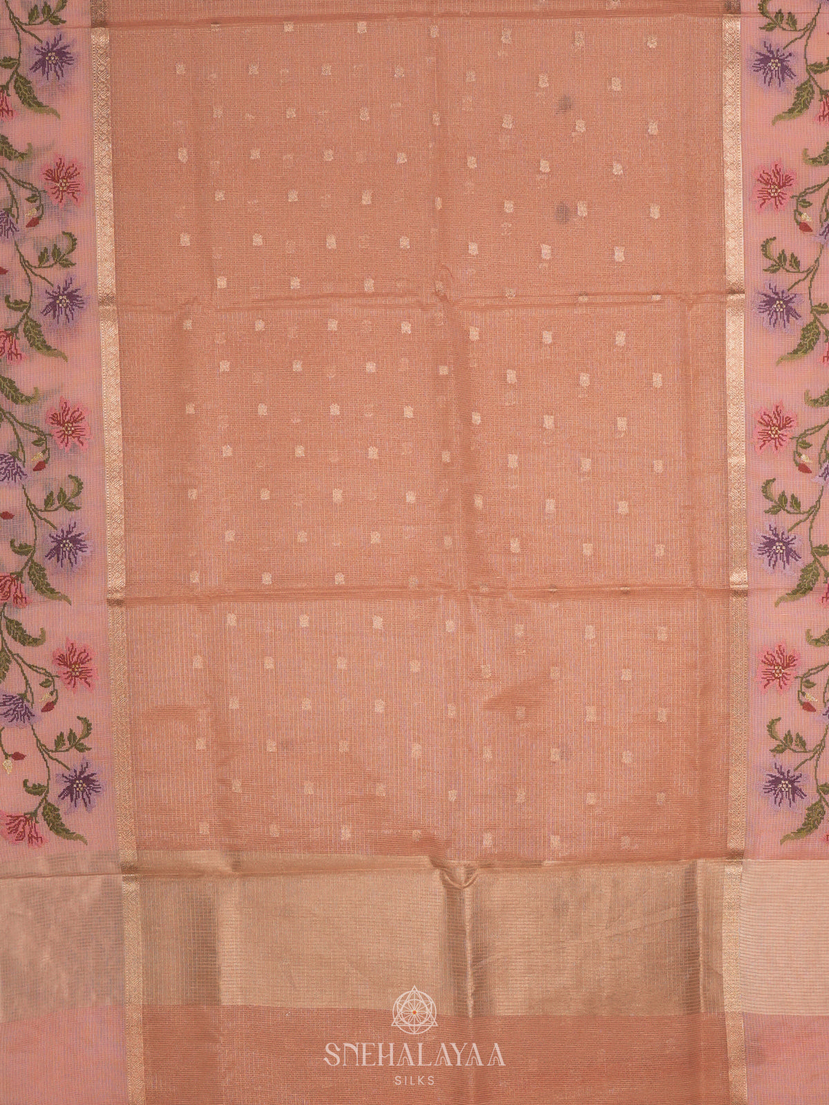 Pale Orange Kota Saree
