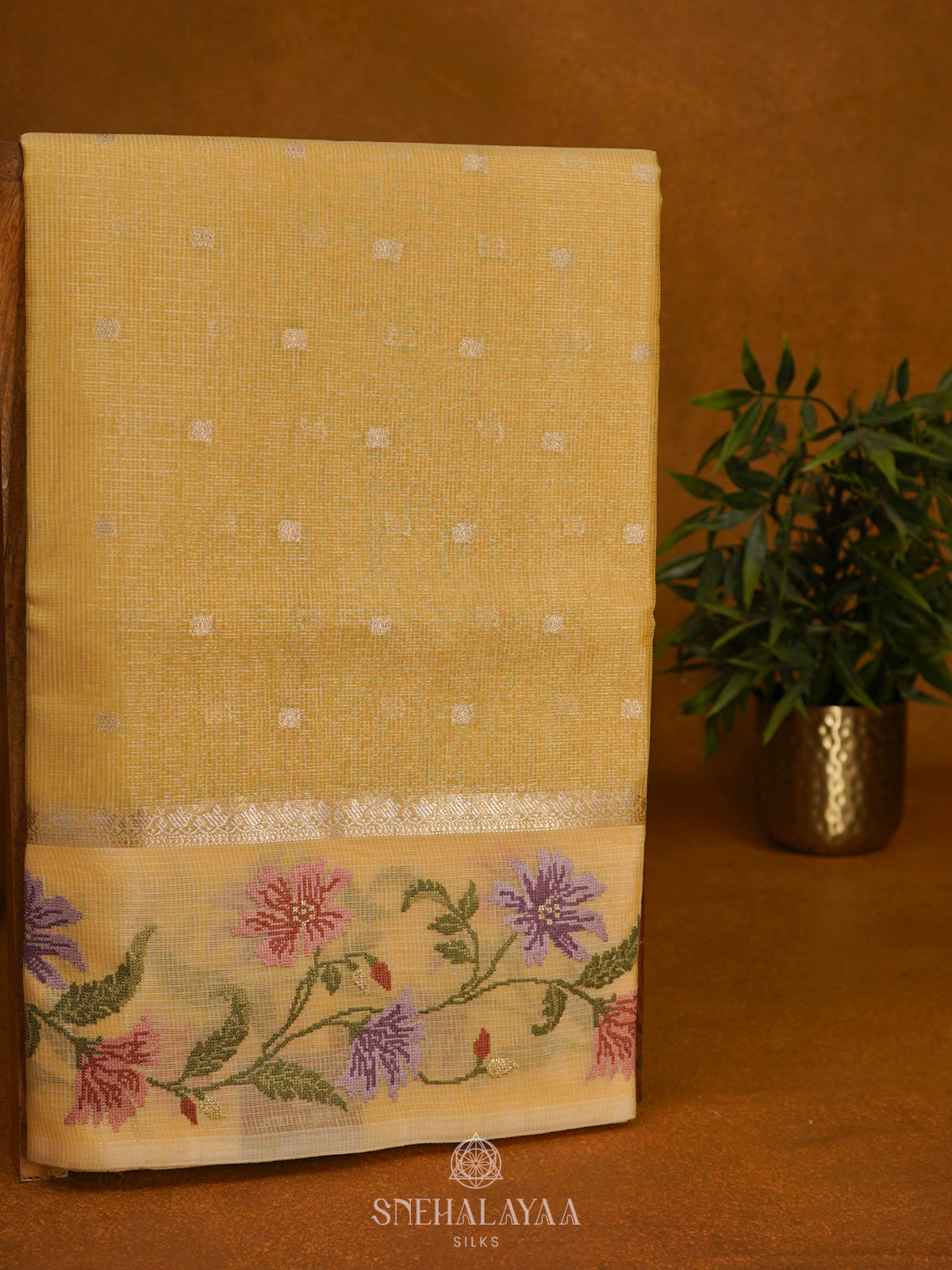 Pale Yellow Kota Saree