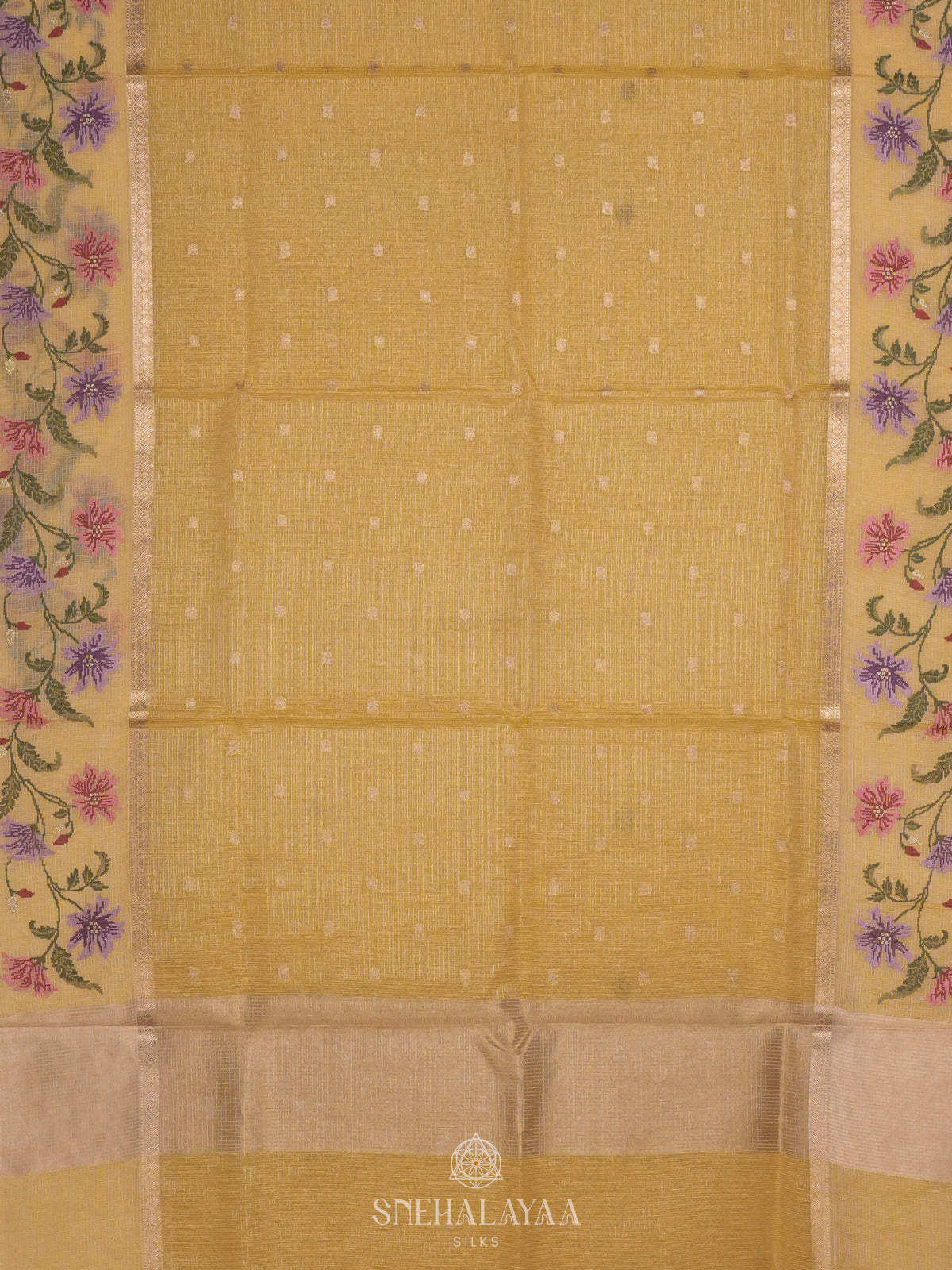 Pale Yellow Kota Saree
