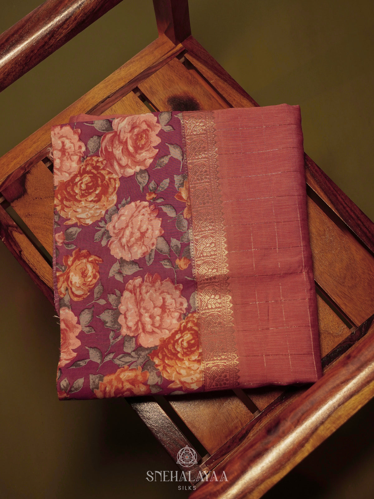 Peach Dola Saree