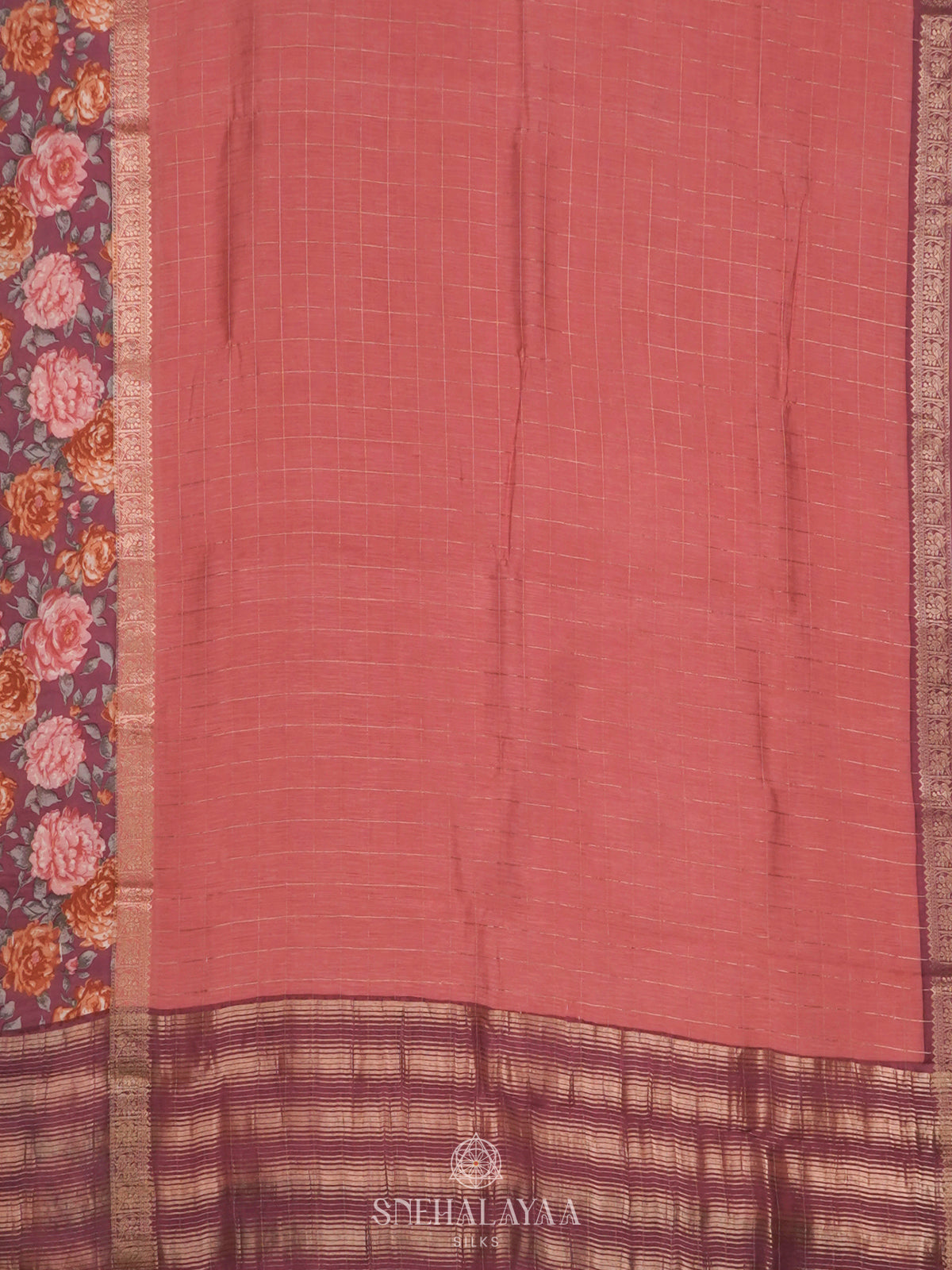Peach Dola Saree
