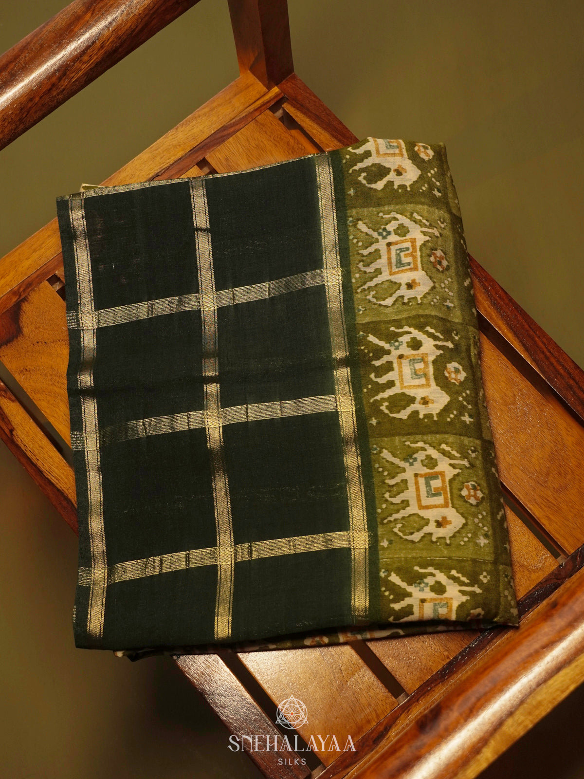 Olive Green Dola Saree