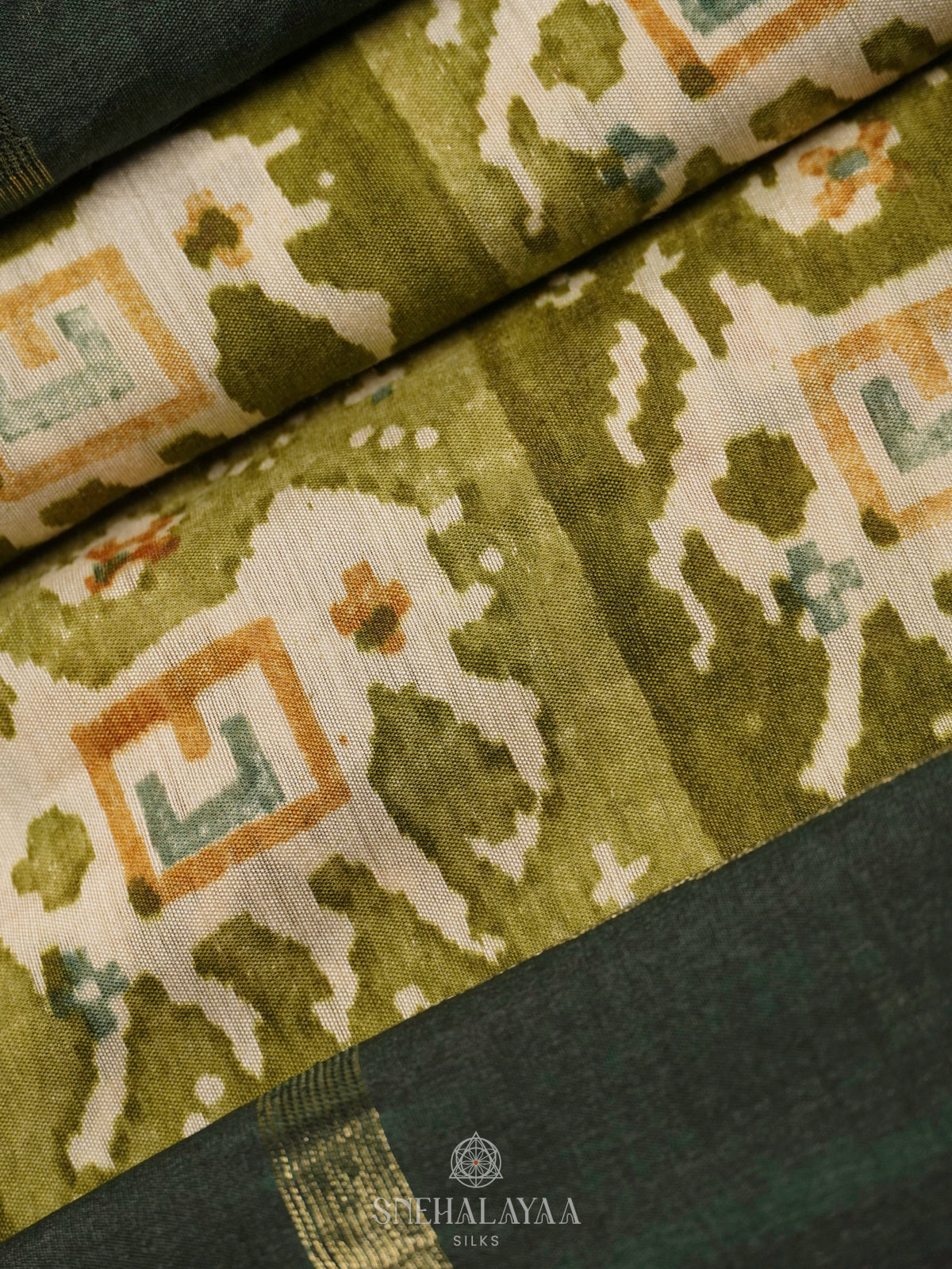 Olive Green Dola Saree