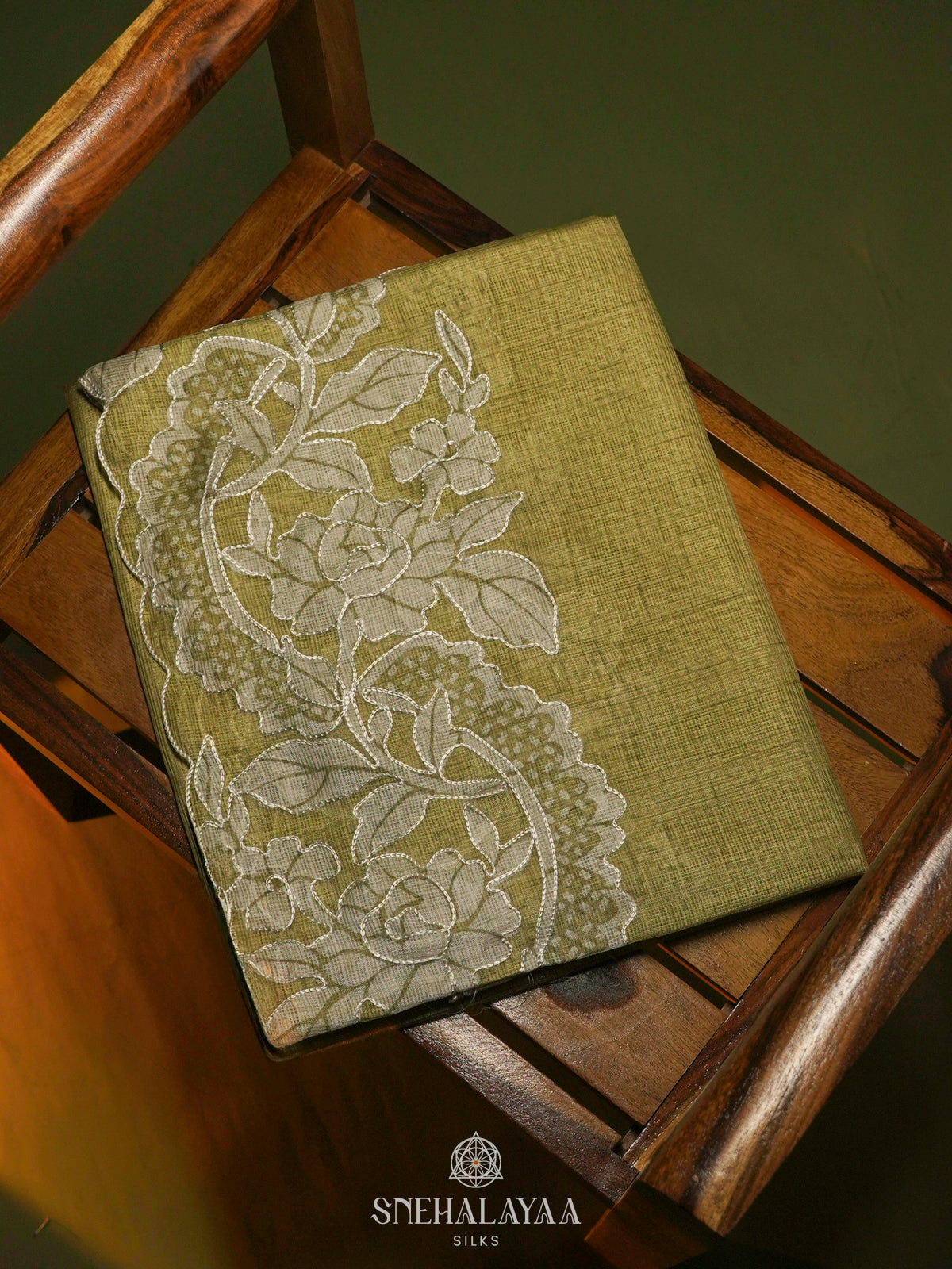 Olive Green Kota Saree