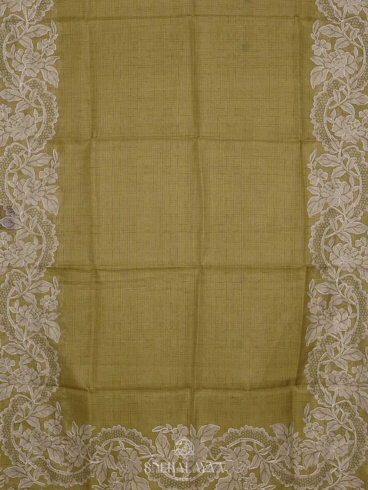Olive Green Kota Saree