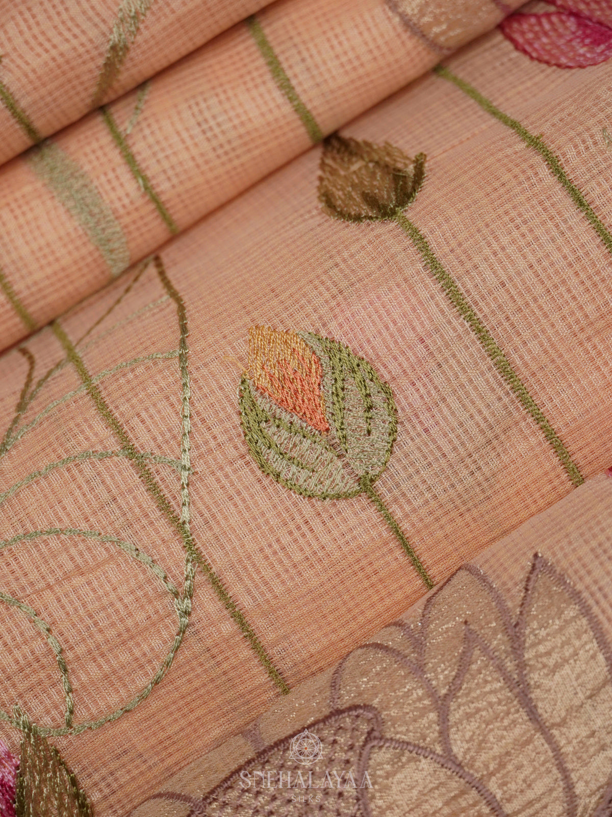 Pale Orange Kota Saree