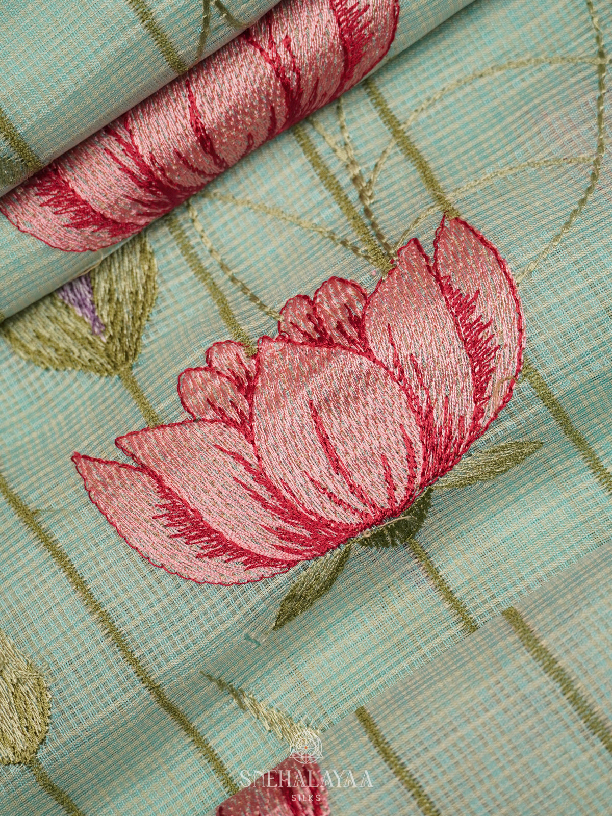 Pale Blue Kota Saree