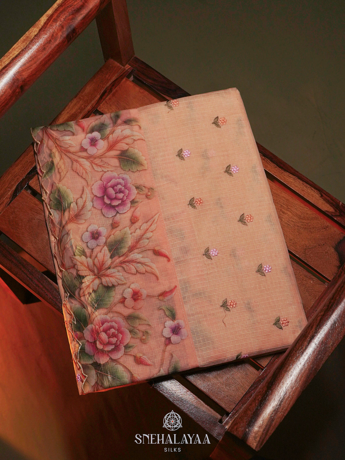 Peach Kota Saree