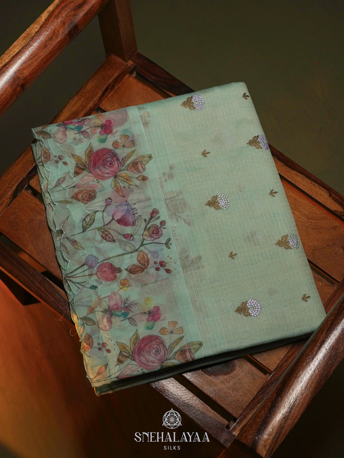 Mint Green Kota Saree