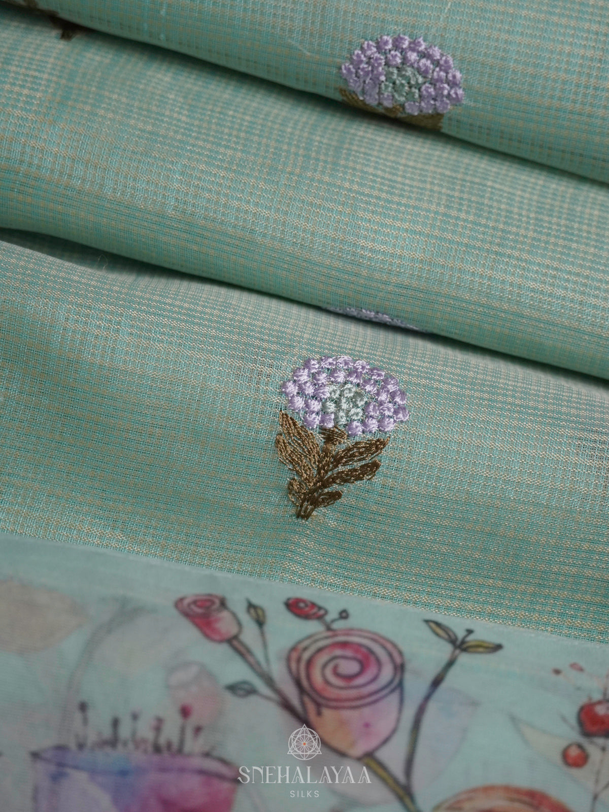 Mint Green Kota Saree