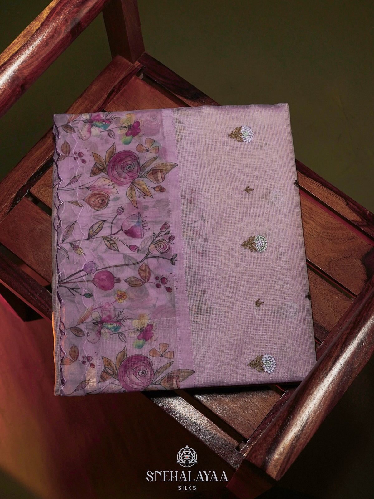Lavender Kota Saree