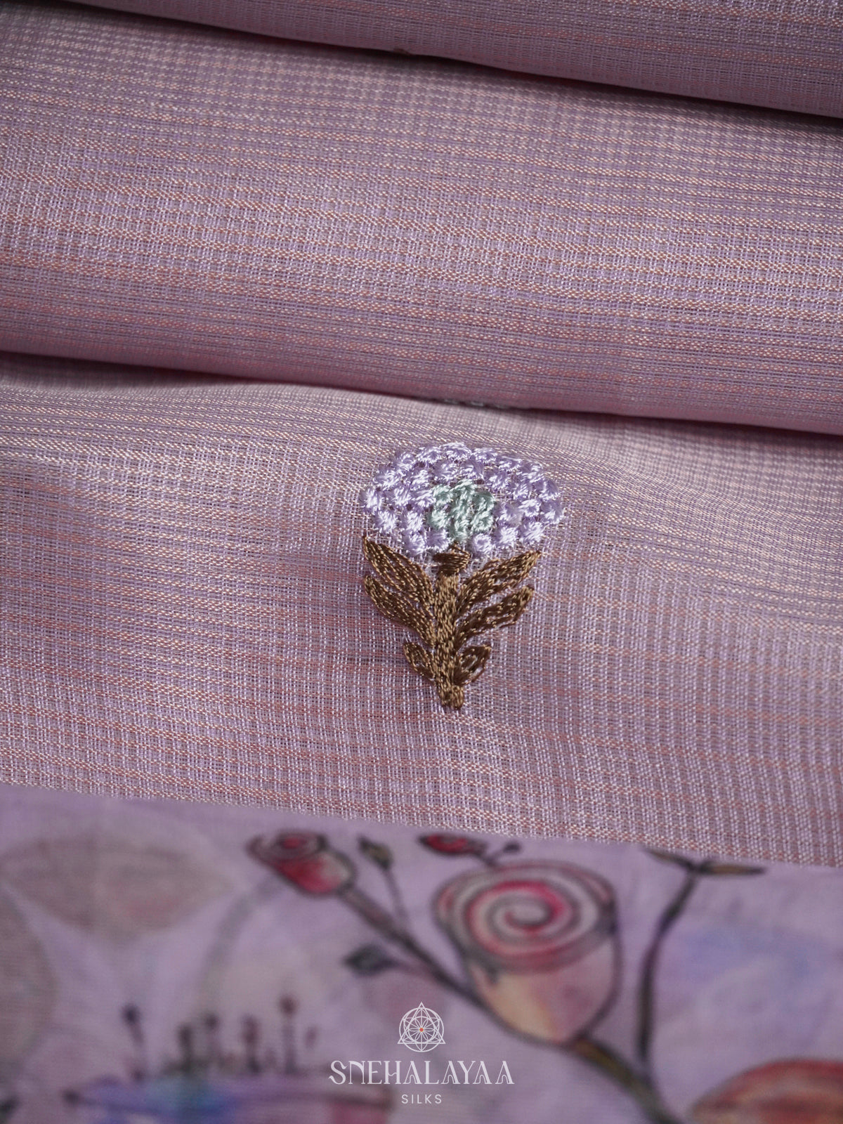 Lavender Kota Saree