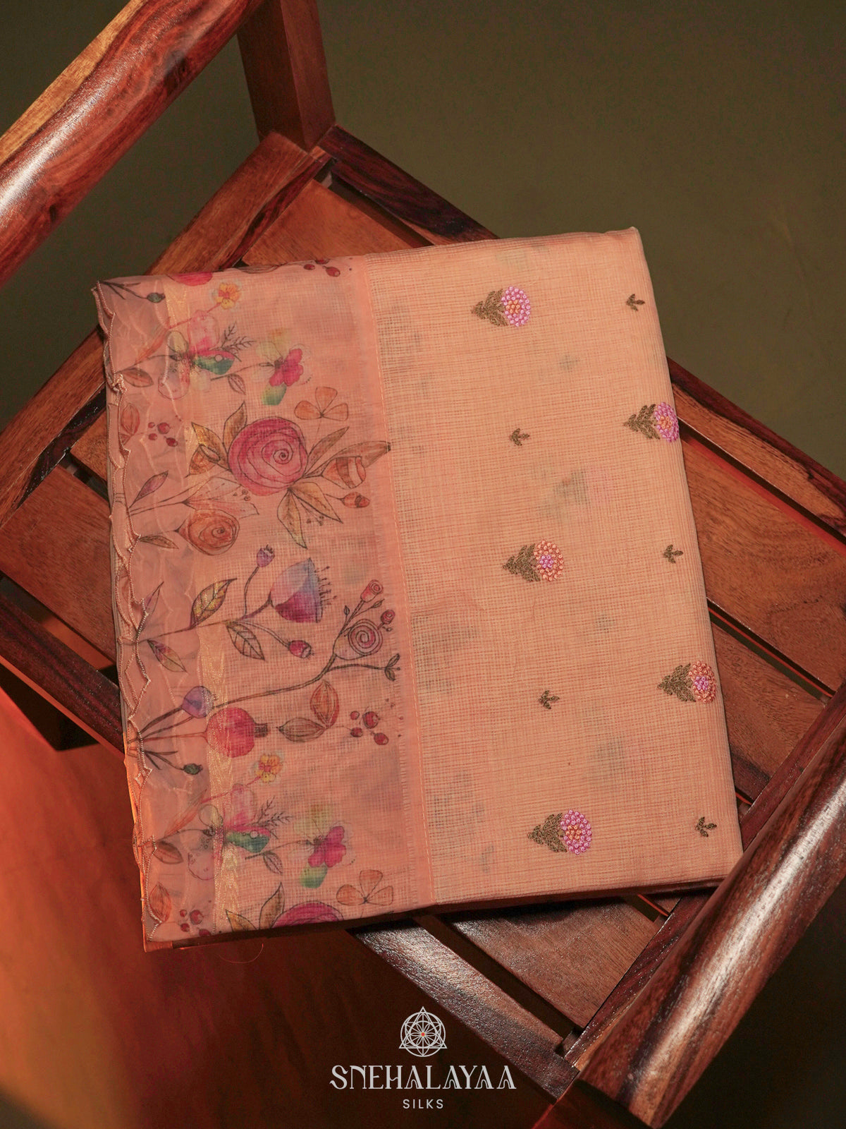 Peach Kota Saree