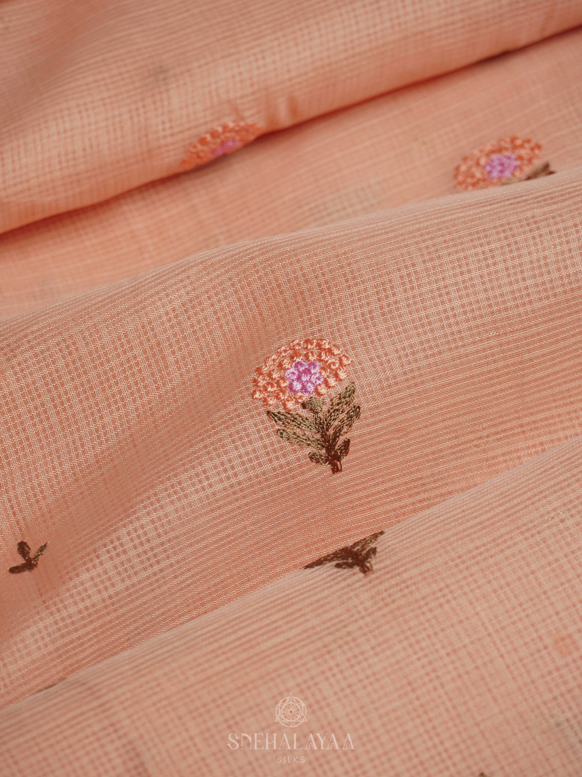 Peach Kota Saree