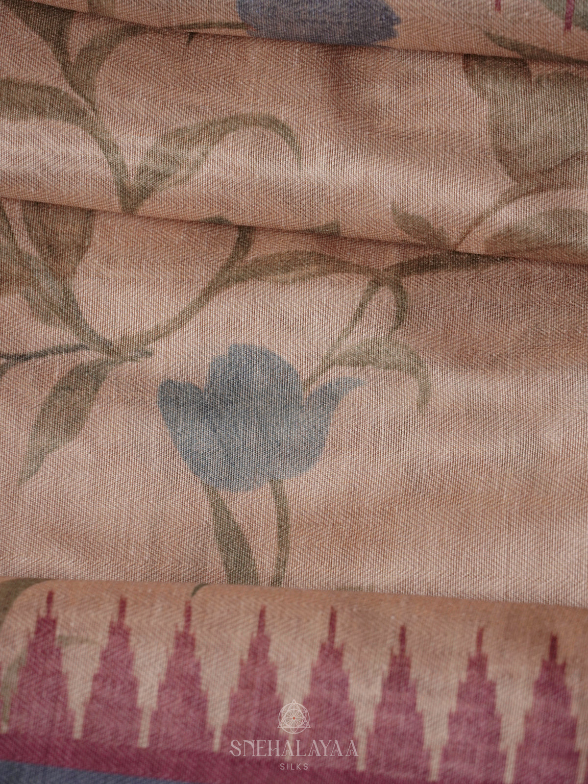 Beige Linen Saree