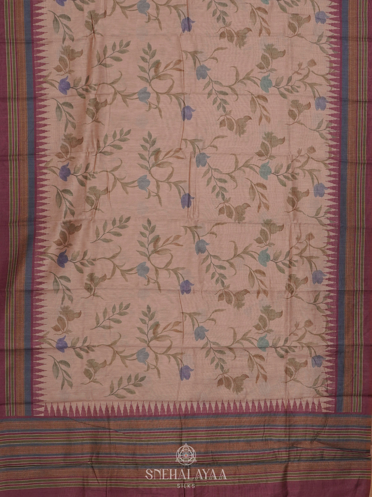 Beige Linen Saree