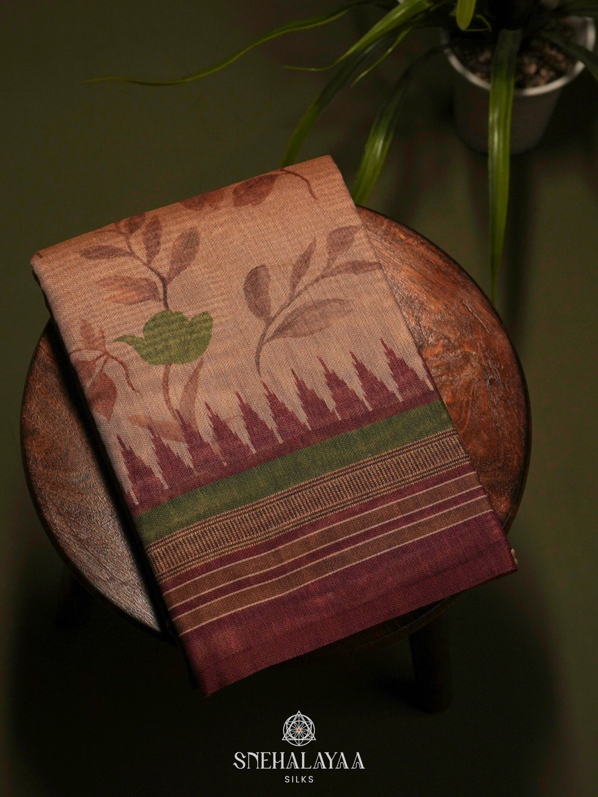 Peach Linen Saree
