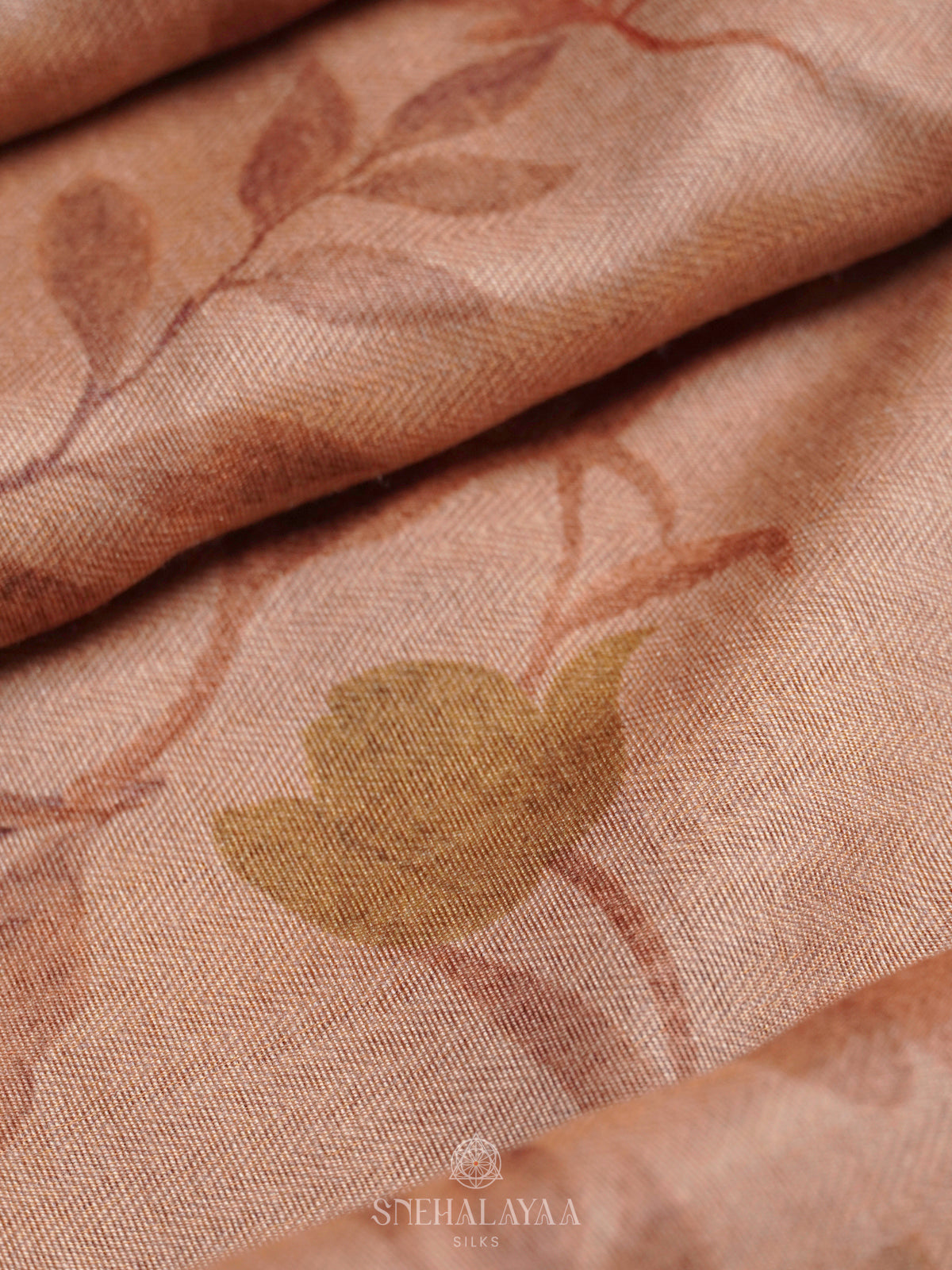 Peach Linen Saree