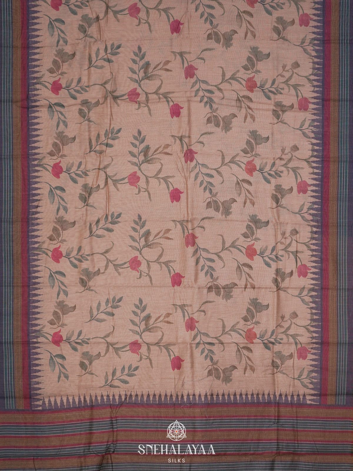 Beige Linen Saree