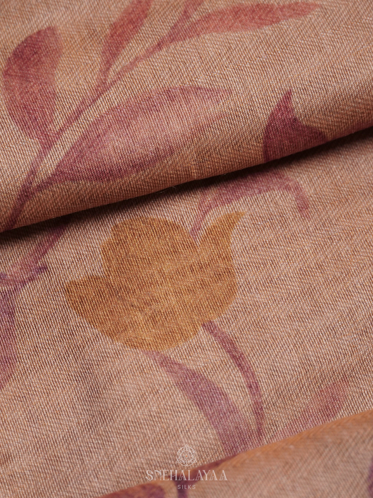 Peach Linen Saree