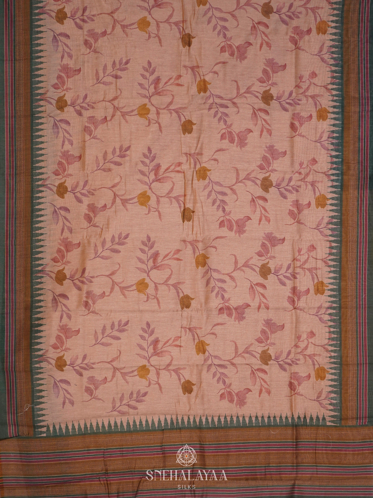 Peach Linen Saree