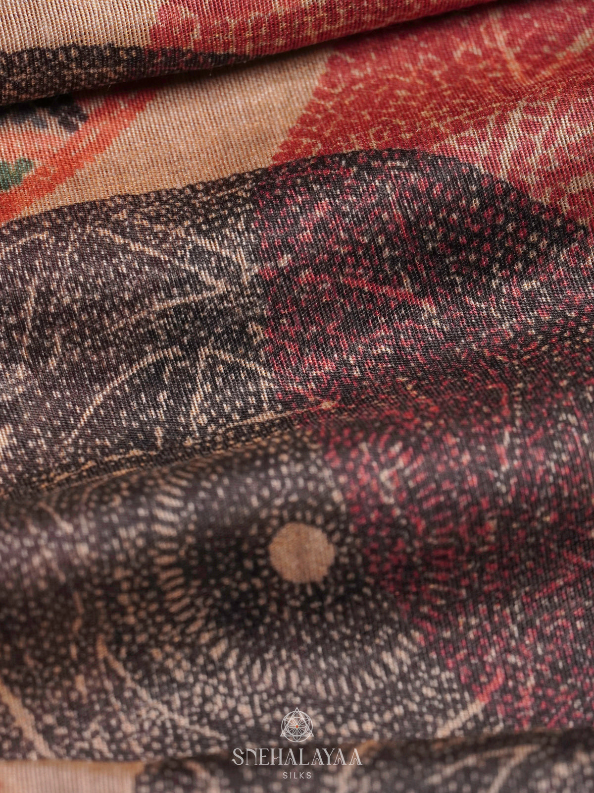 Maroon Linen Saree