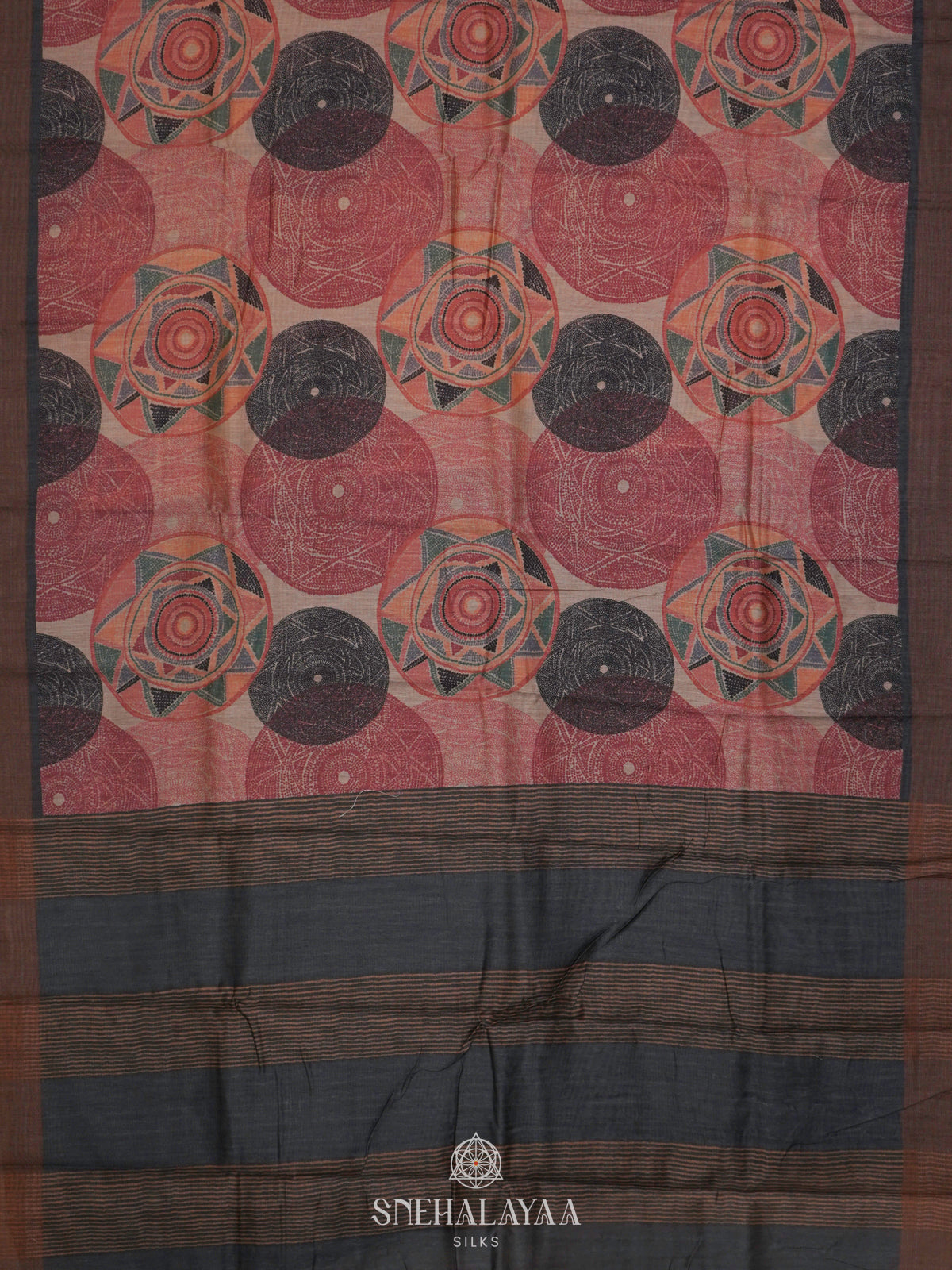 Maroon Linen Saree