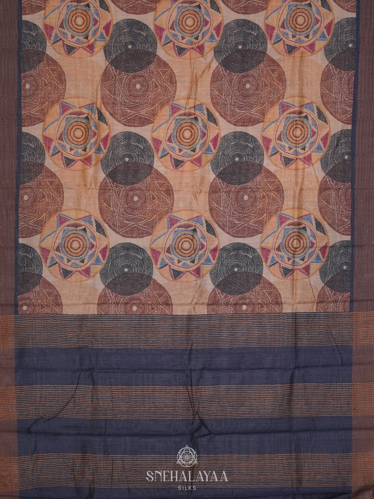 Pale Orange Linen Saree