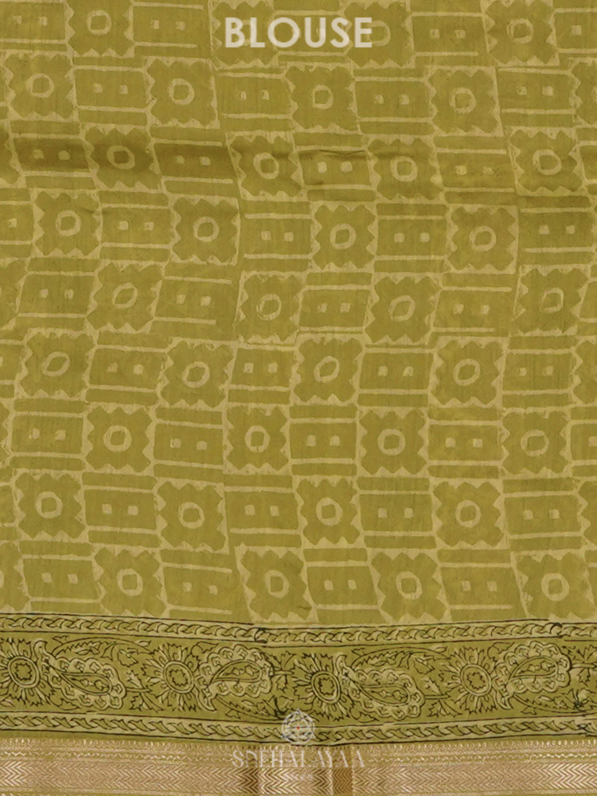 Olive Green Chanderi Saree