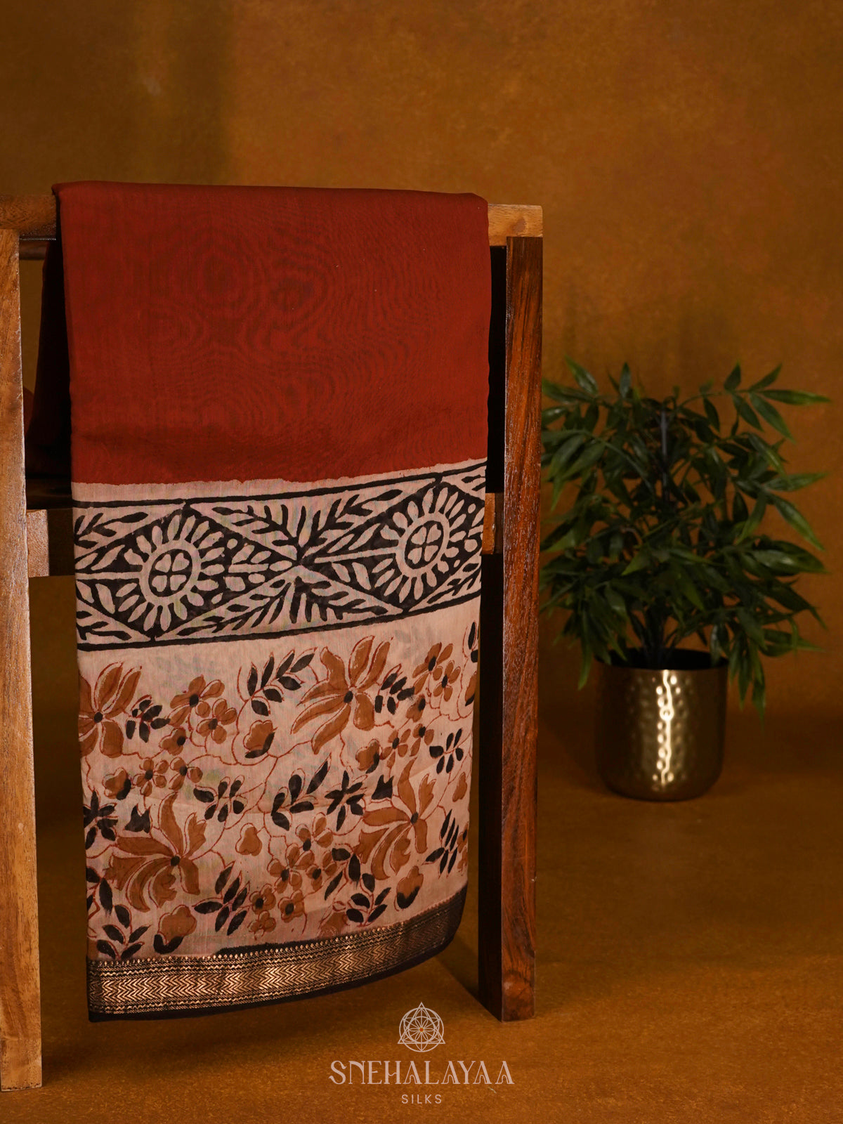 Maroon Chanderi Saree
