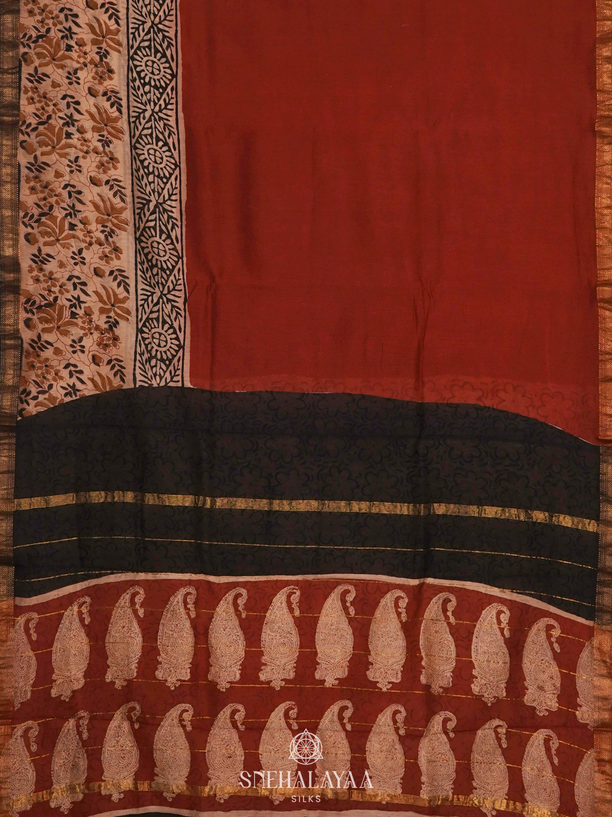 Maroon Chanderi Saree