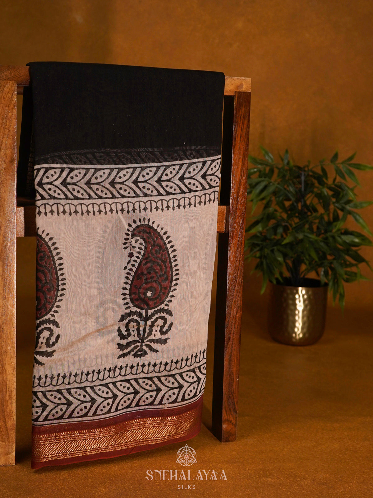 Black Chanderi Saree