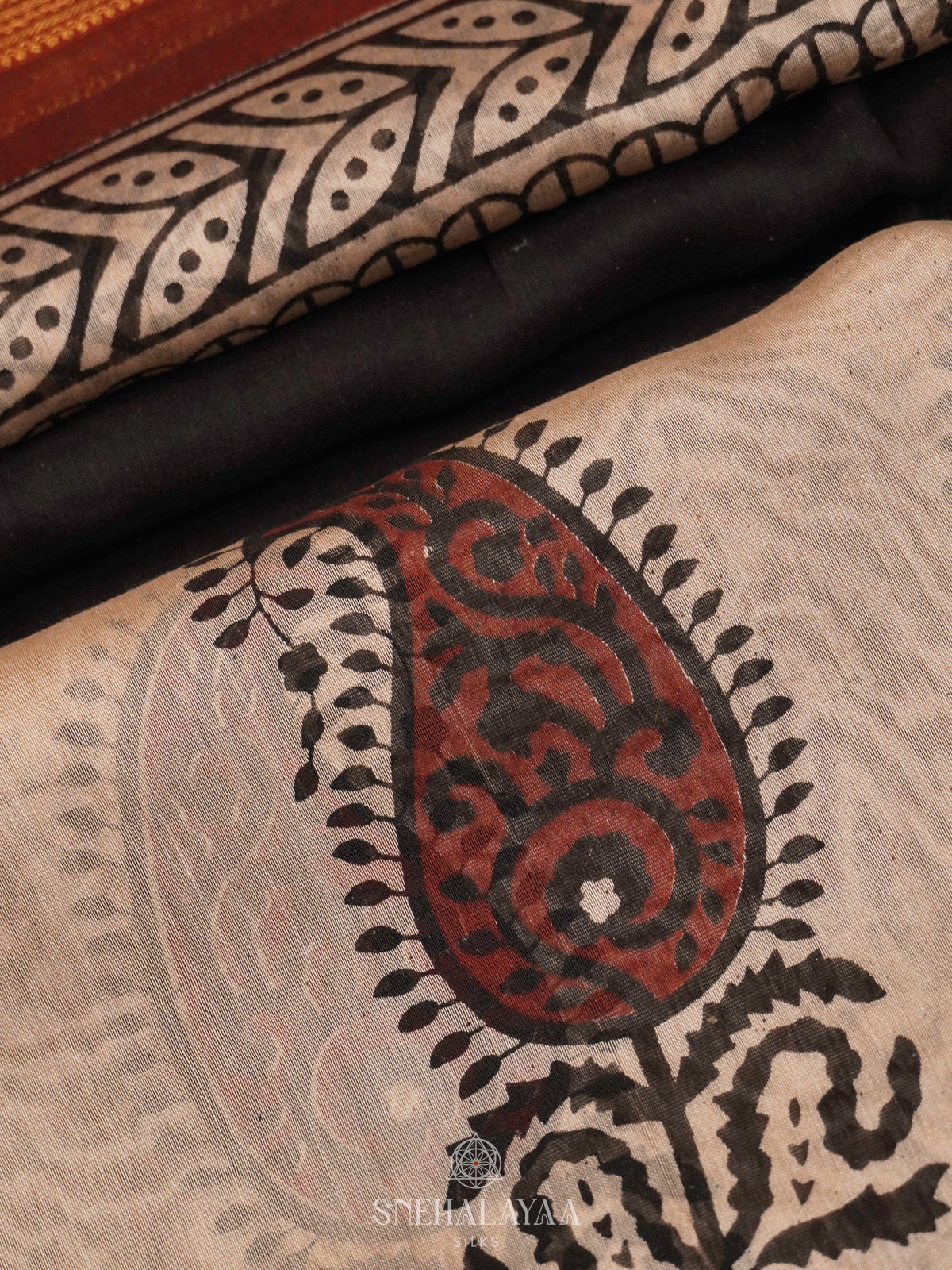Black Chanderi Saree