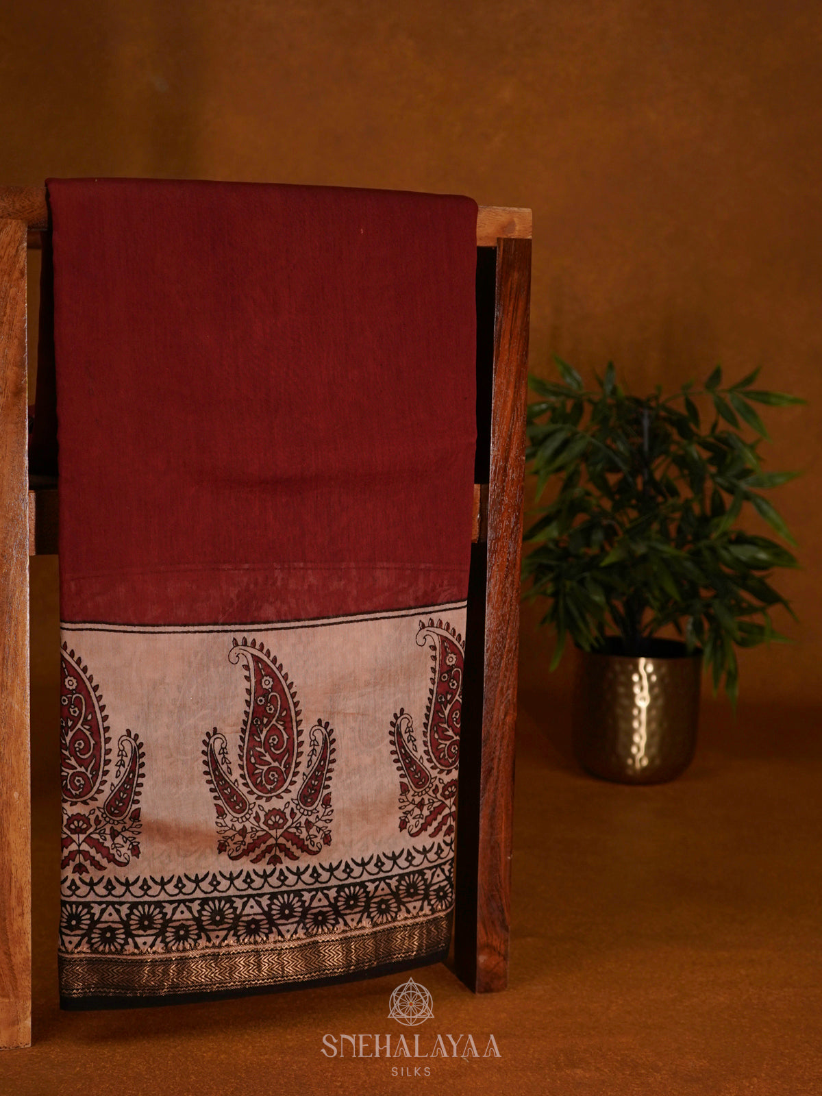 Maroon Chanderi Saree