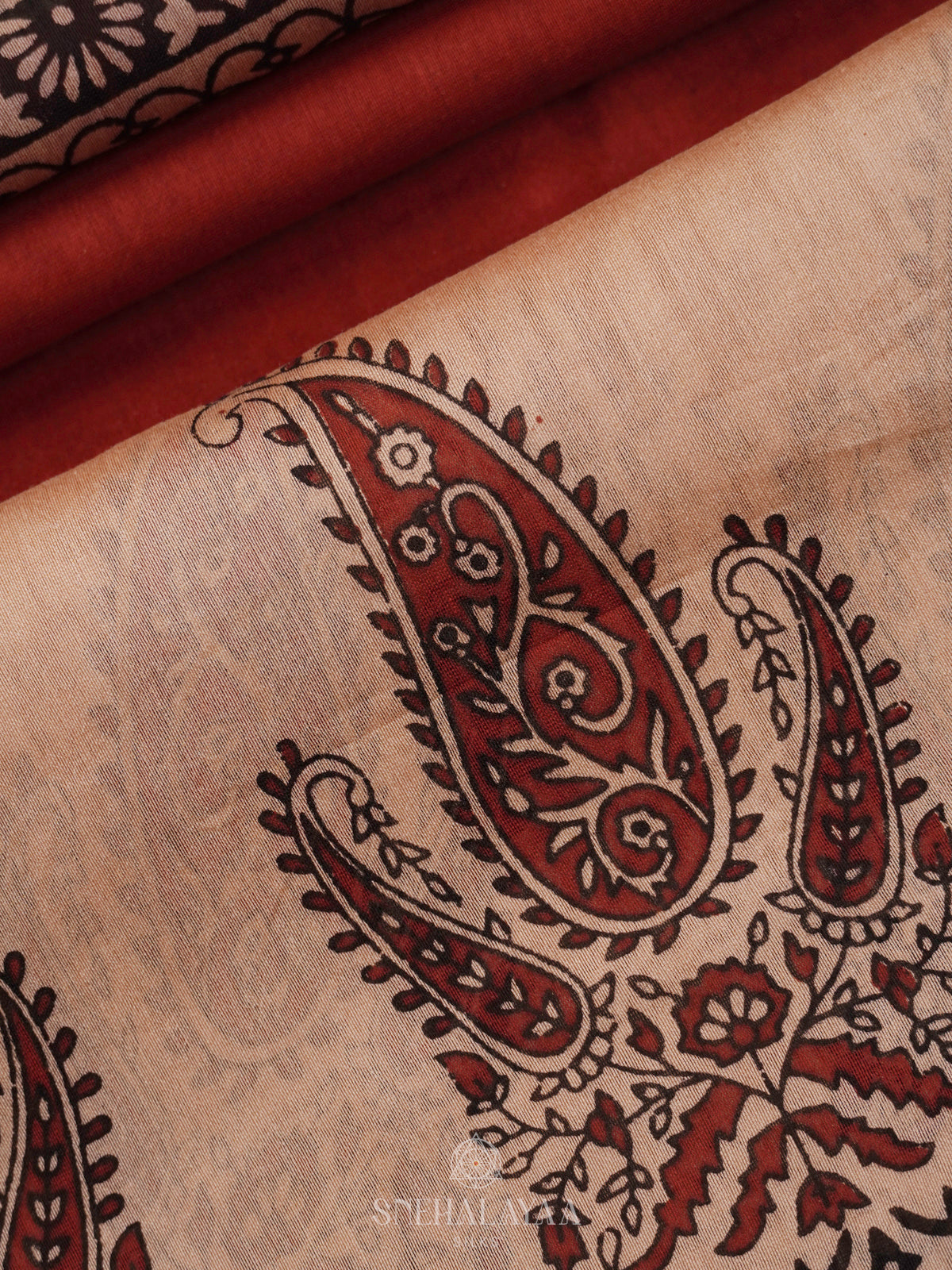 Maroon Chanderi Saree