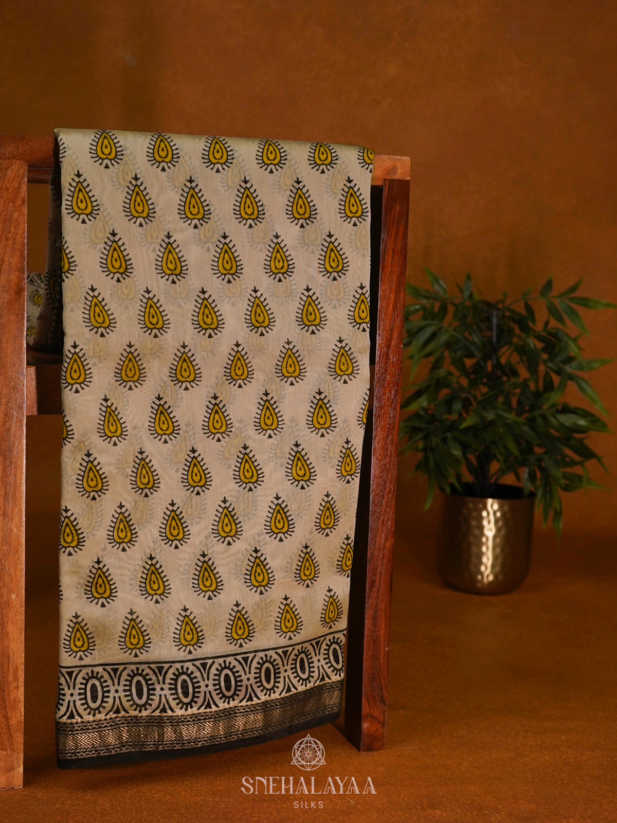Cream Chanderi Saree