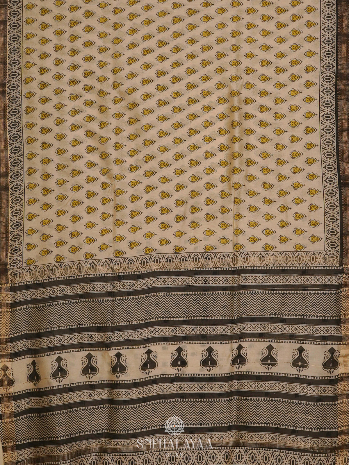 Cream Chanderi Saree