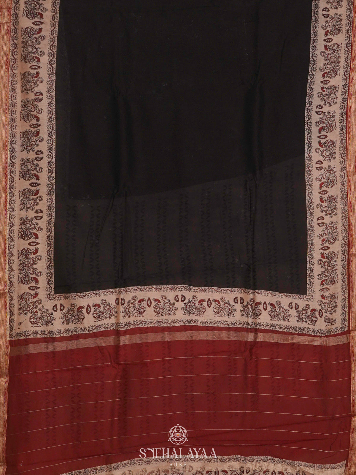 Black Chanderi Saree
