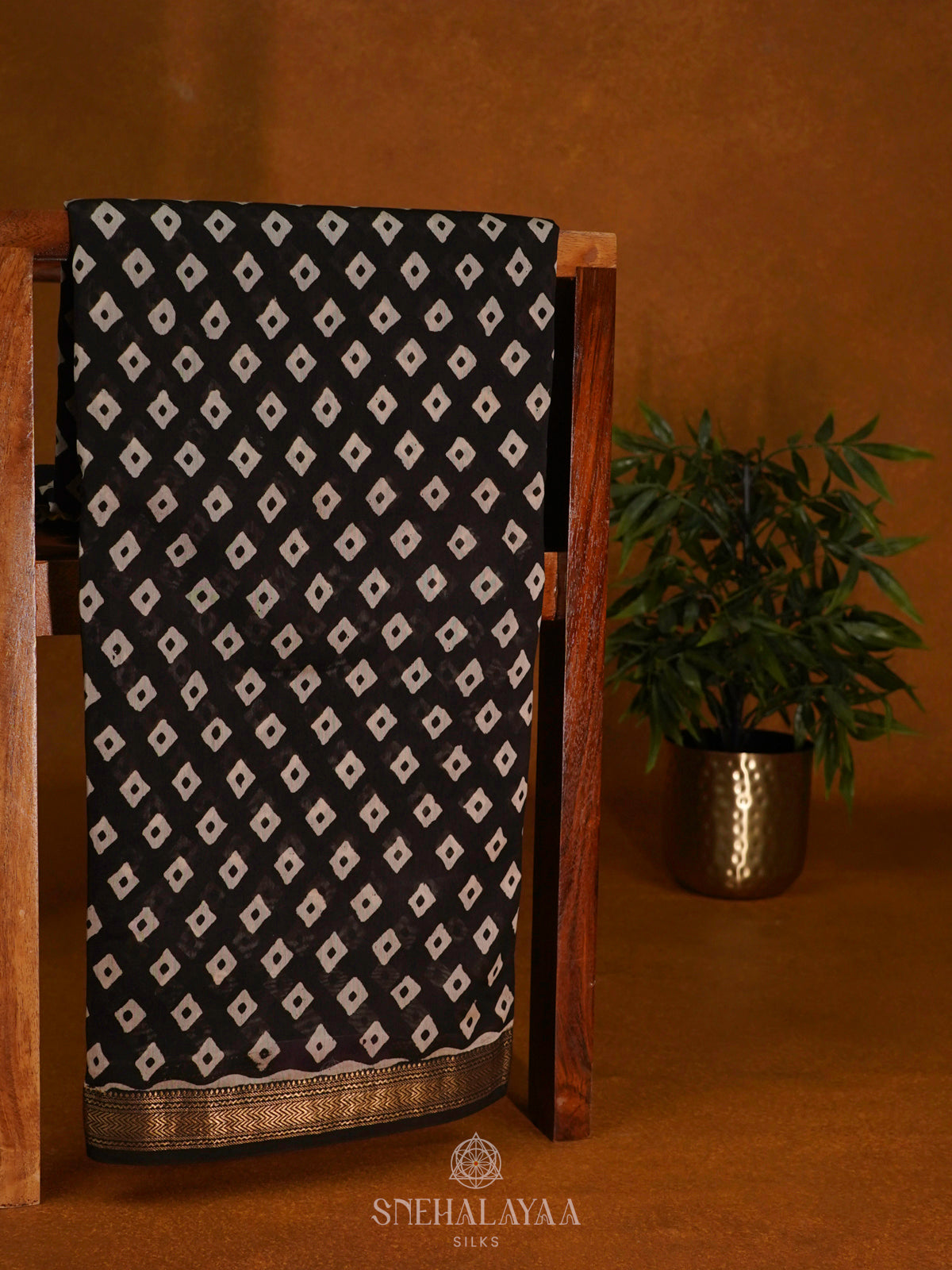 Black Chanderi Saree