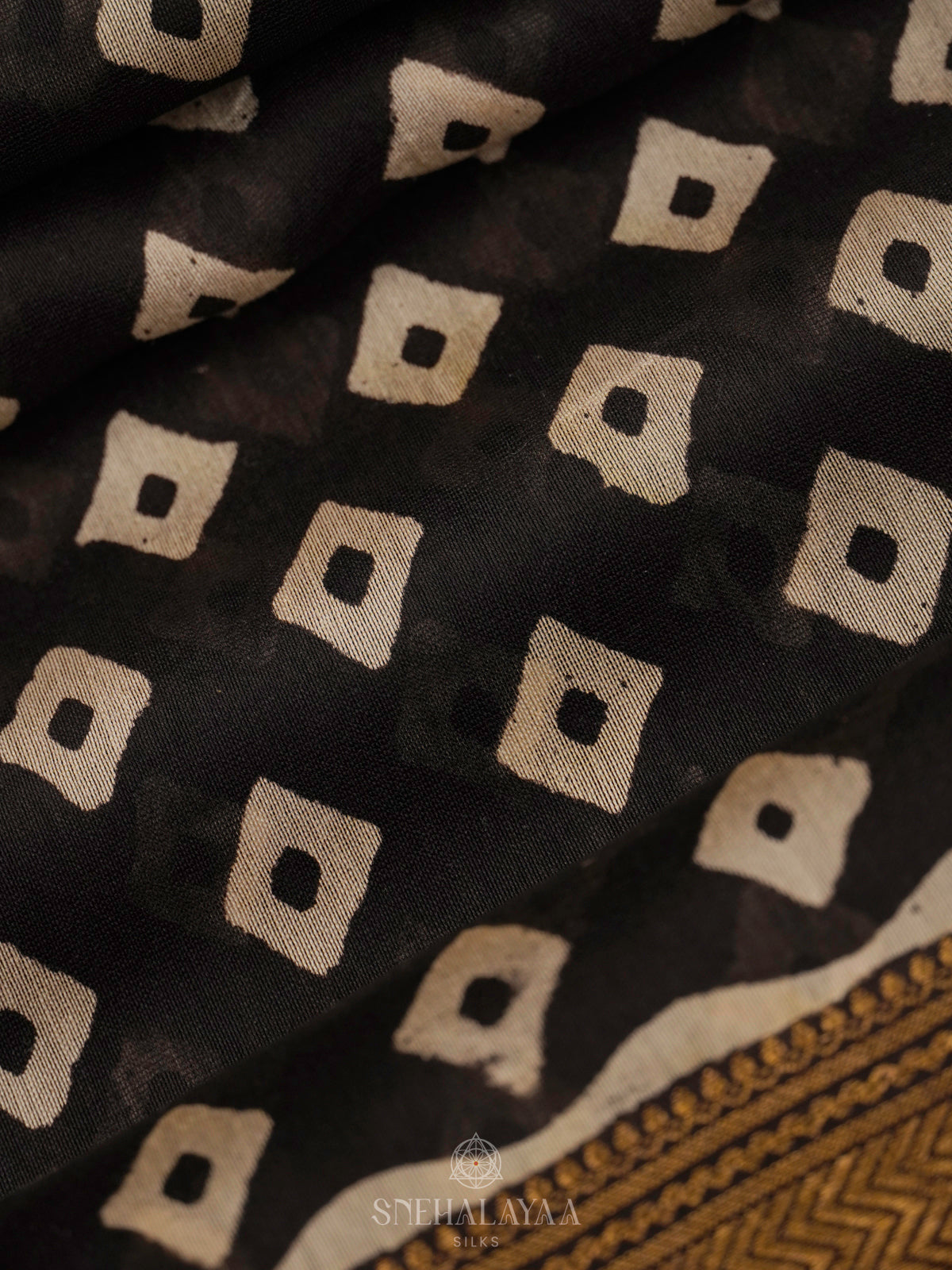 Black Chanderi Saree
