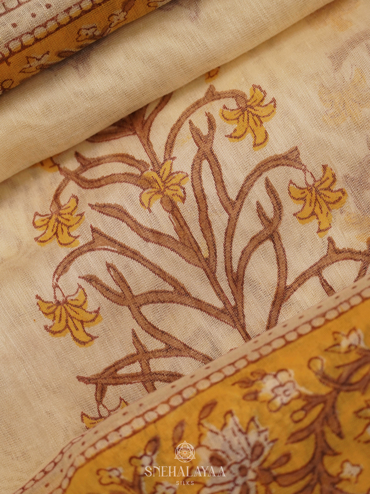 Cream Chanderi Saree