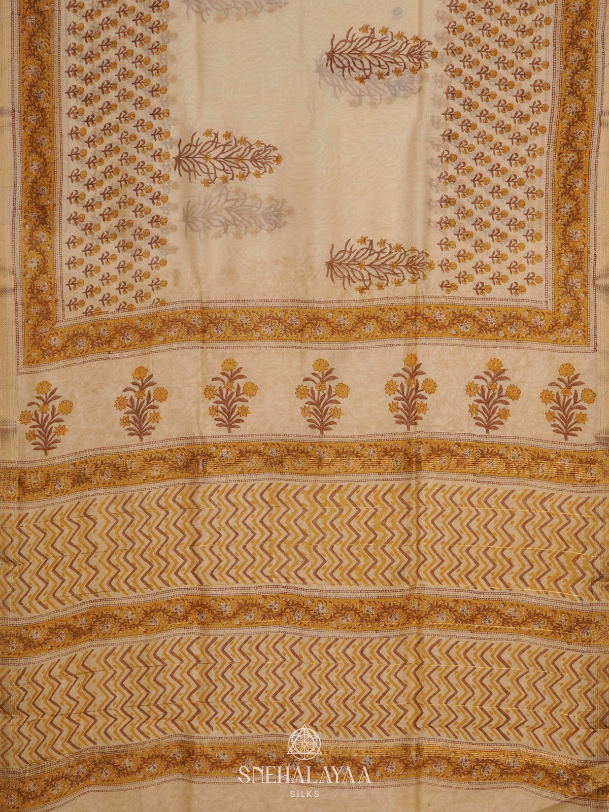 Cream Chanderi Saree
