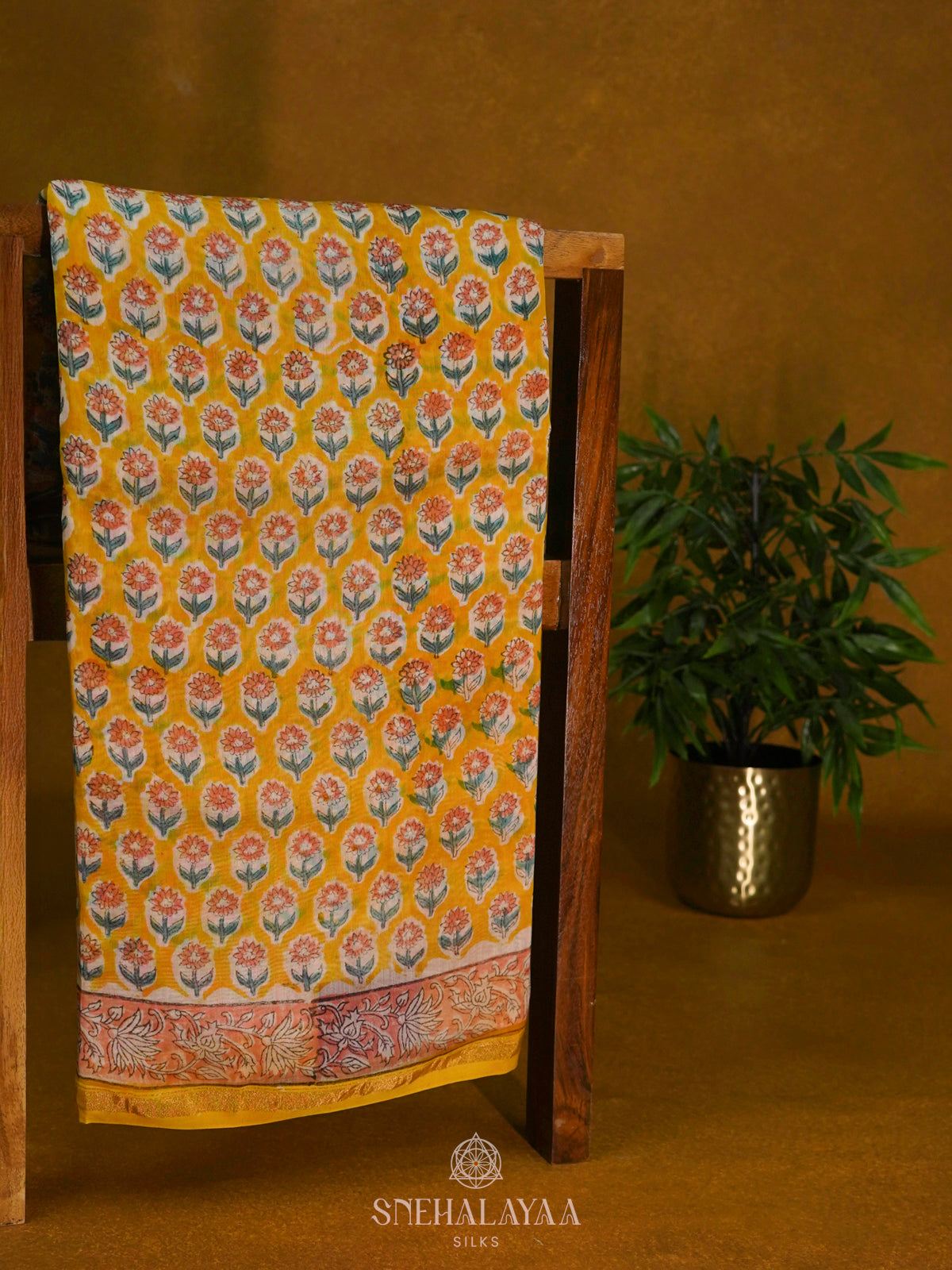 Yellow Chanderi Saree