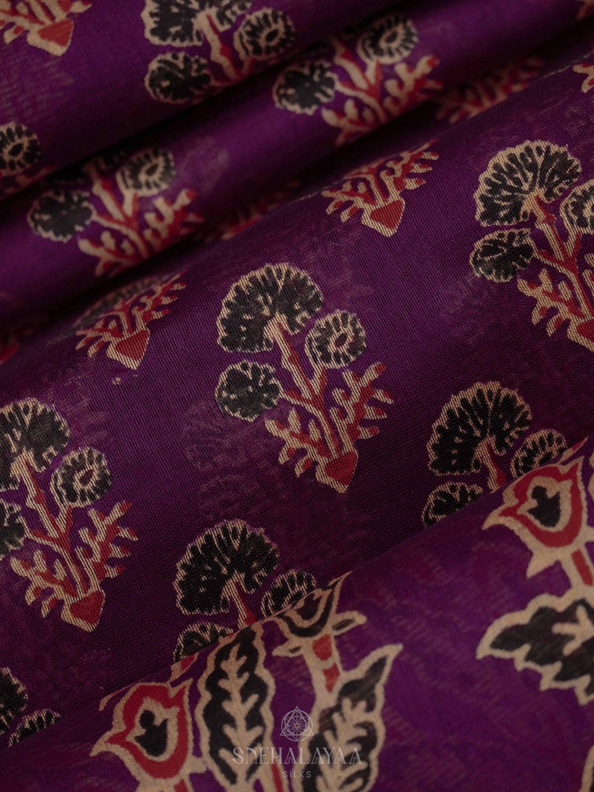 Purple Chanderi Saree