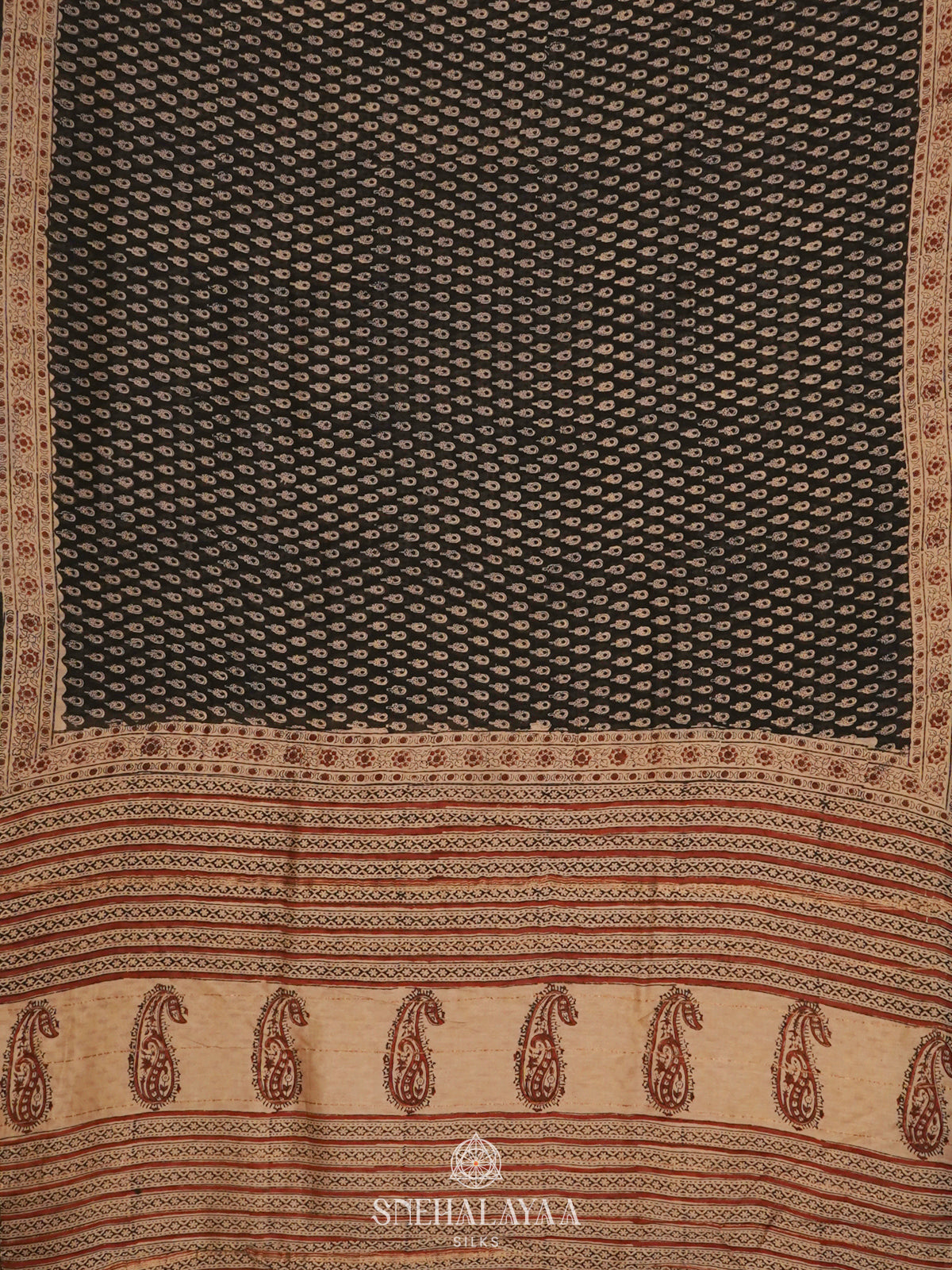 Black Chanderi Saree