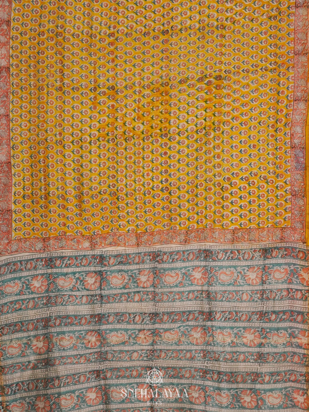 Yellow Chanderi Saree