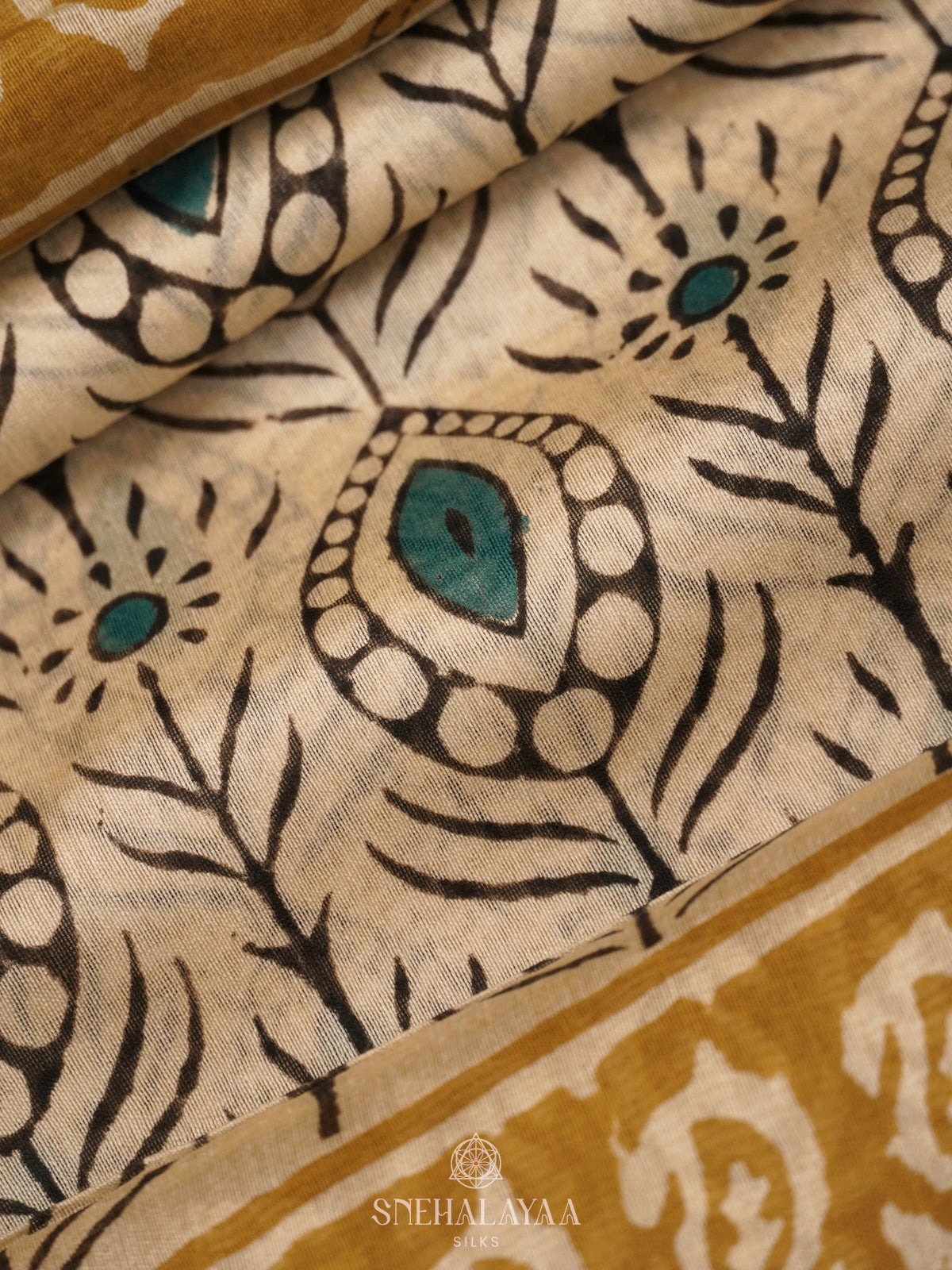 Beige Chanderi Saree
