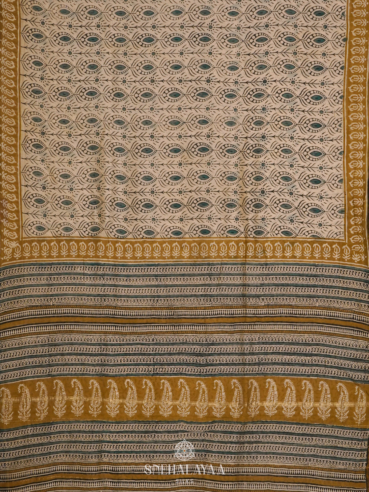 Beige Chanderi Saree